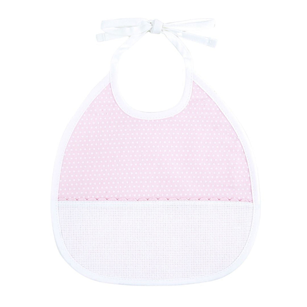 DMC Stitchable Polka Dot Bib Pink 3 mth