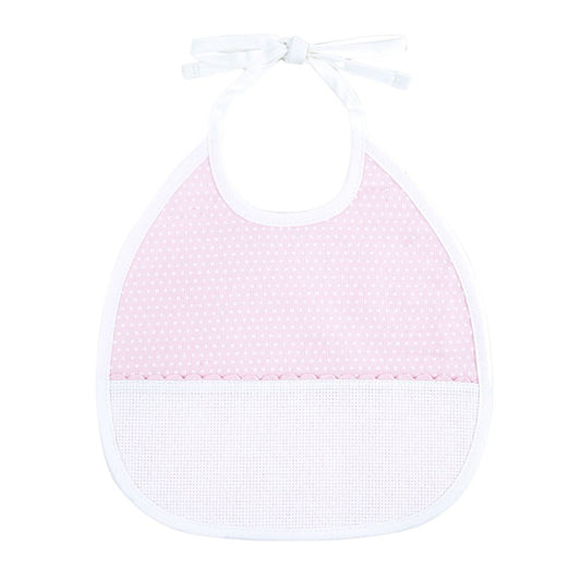 DMC Stitchable Polka Dot Bib Pink 3 mth