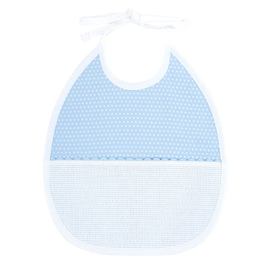 DMC Stitchable Polka Dot Bib Blue 6 mth