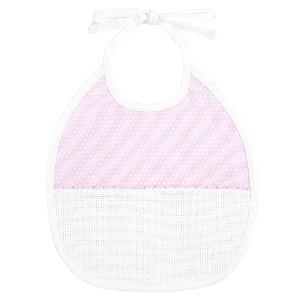 DMC Stitchable Polka Dot Bib Pink 6 mth