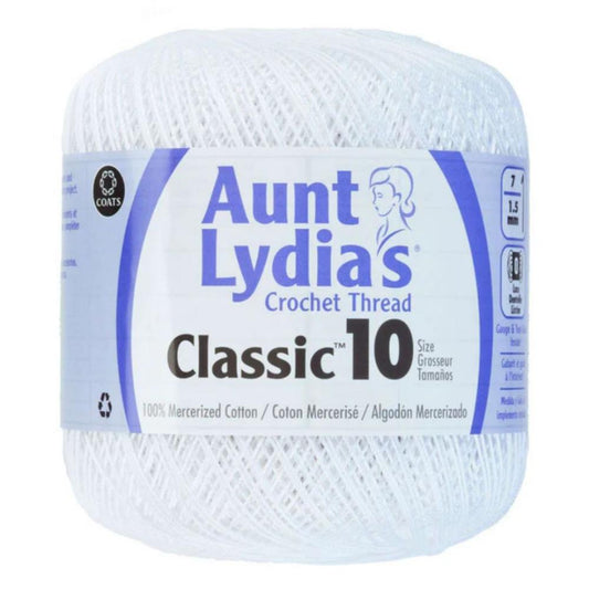 Aunt Lydia's Size 10 Crochet Cotton White