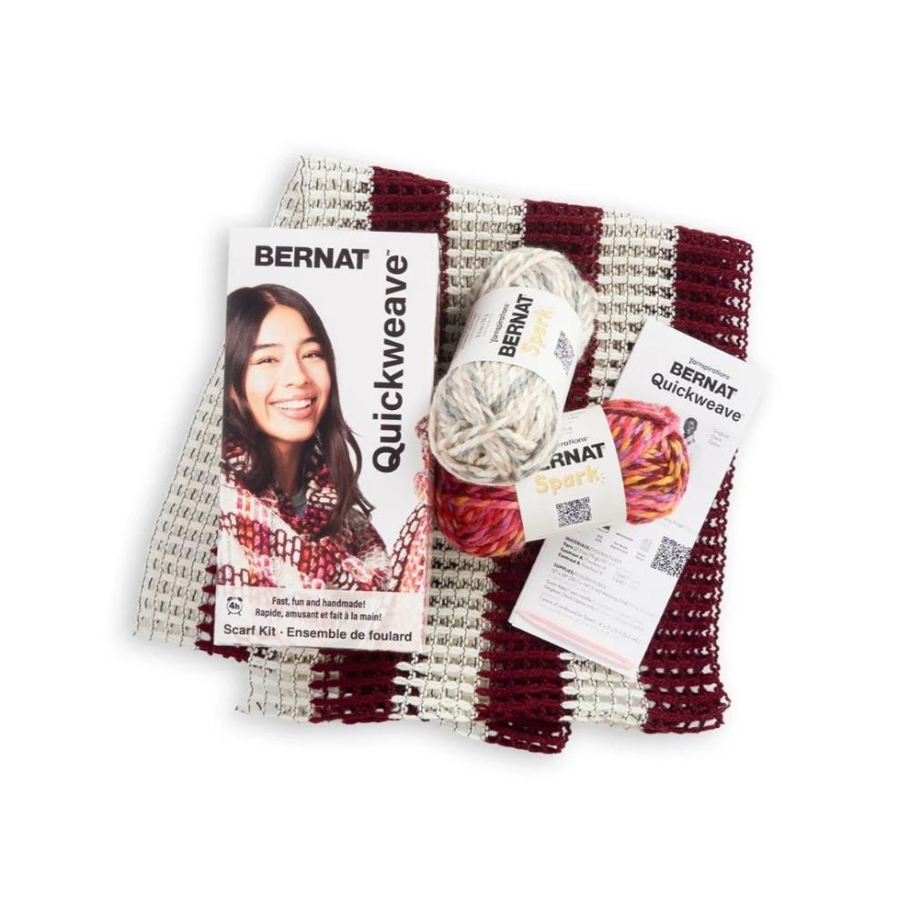 Bernat Quickweave Scarf Weaving Kit - Burgundy Tartan