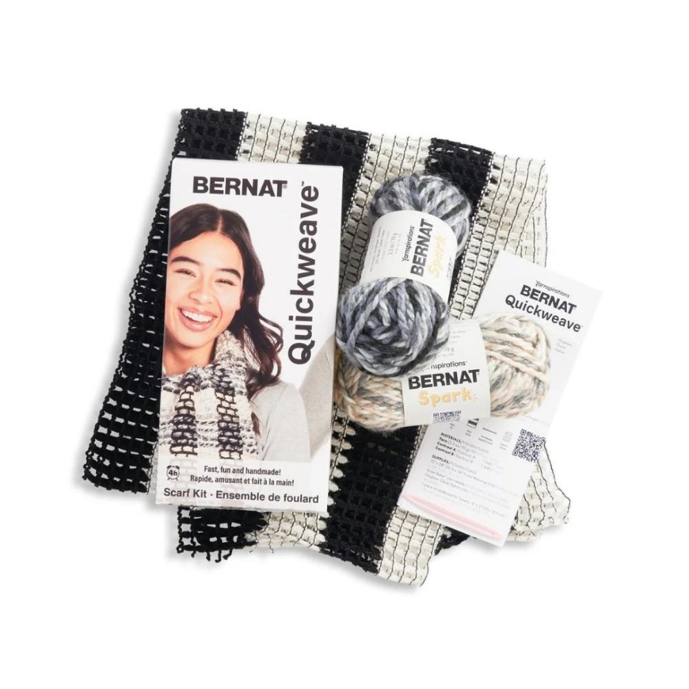 Bernat Quickweave Scarf Weaving Kit - Grey Tartan