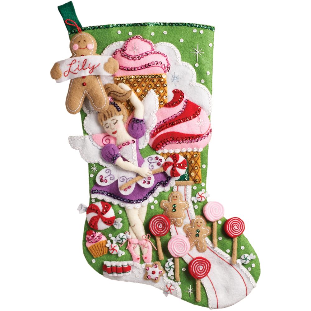 Sugarland Fairy Bucilla Felt Stocking Applique Kit 18"