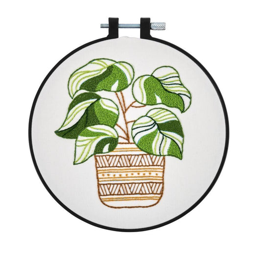 Bucilla Stamped Embroidery Kit - Potted Beauty with 15.24cm Hoop