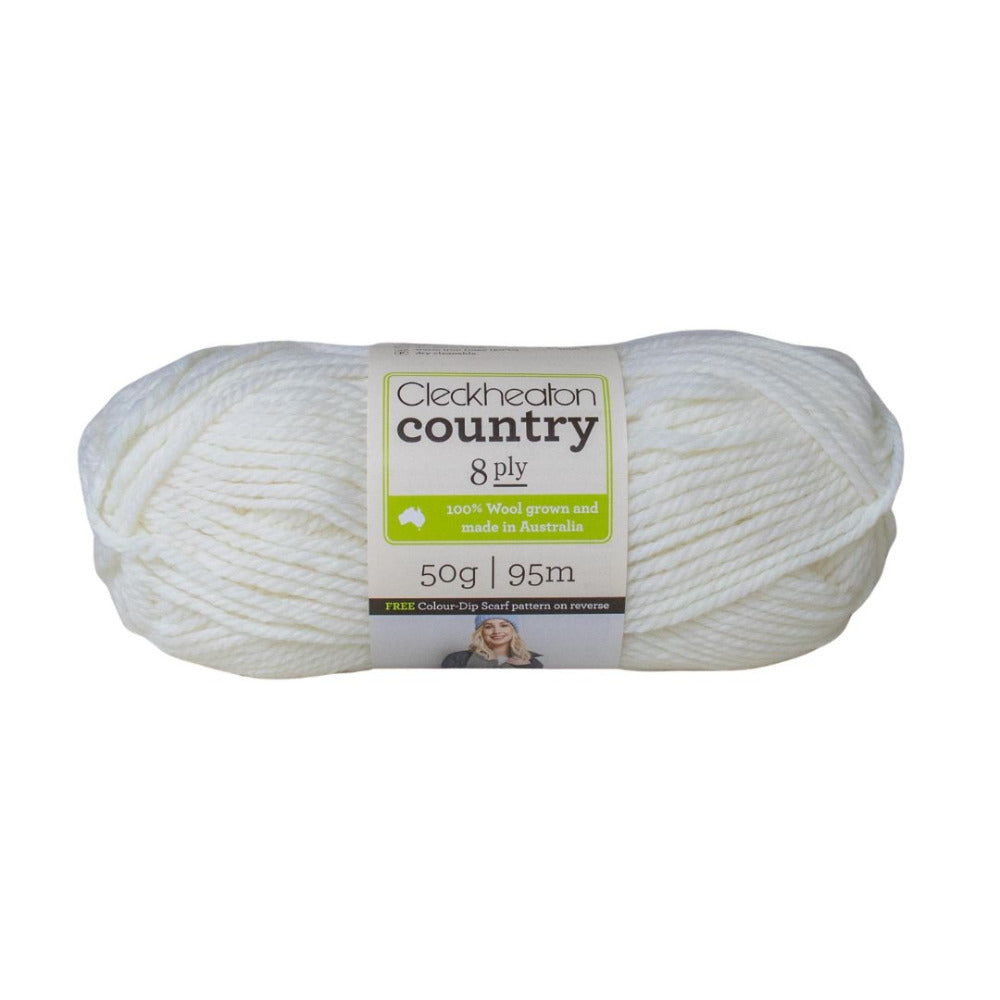 Cleckheaton Country 8 Ply 003 White