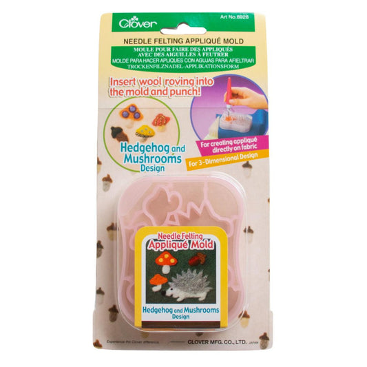 Clover 8928 Needle Felting Applique Mold Hedgehog and Mushrooms