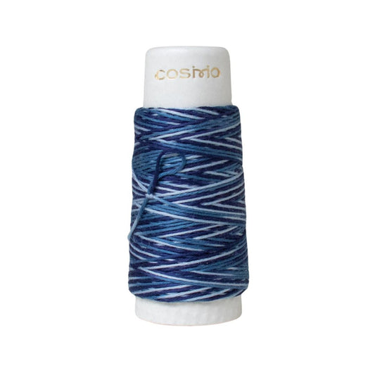 Cosmo "Hidamari" Sashiko Thread Colour 405 Blue Multi