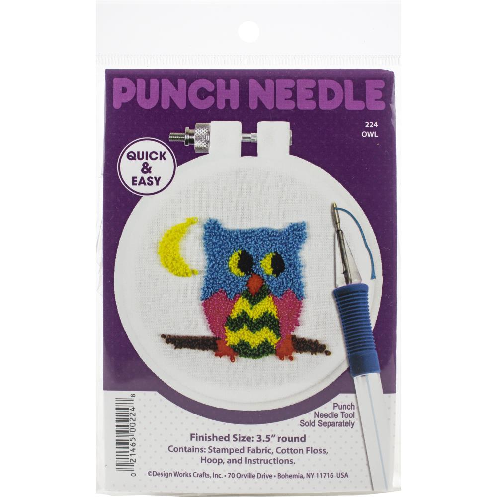 Design Works Punch Needle Kit Owl Package