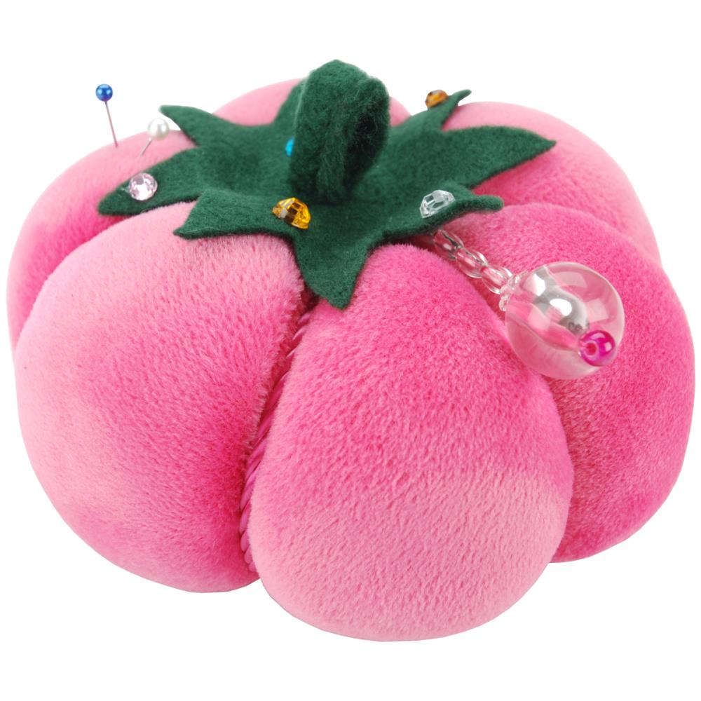 Pink Velvet Tomato Pin Cushion