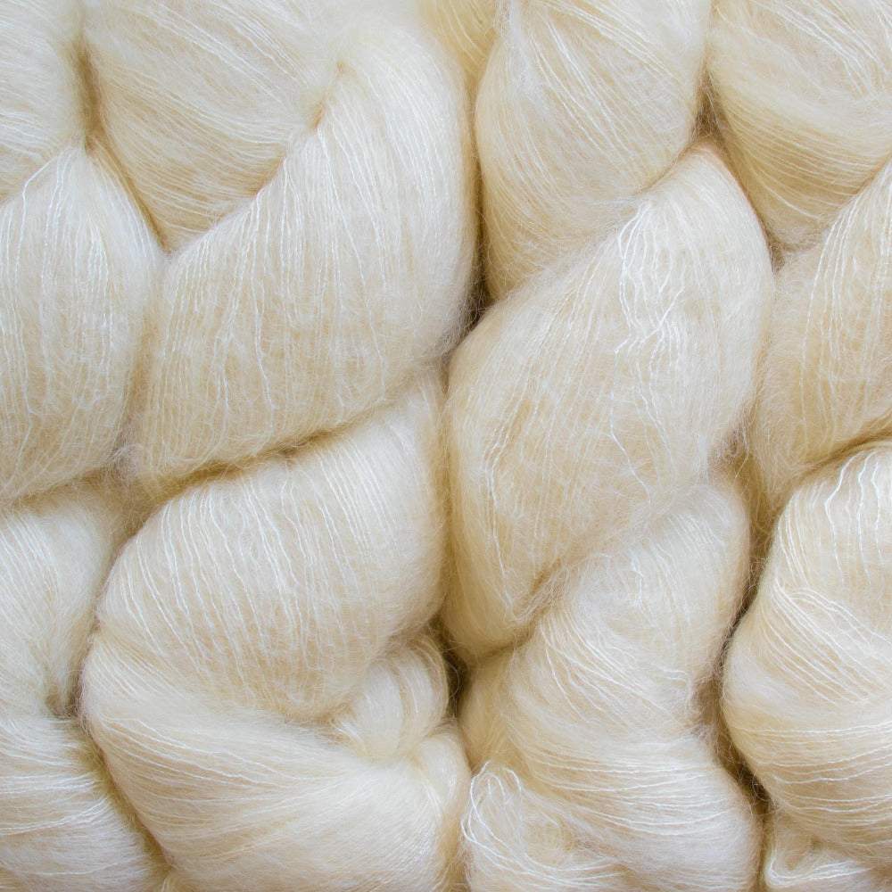 Mohair/Silk Blend Laceweight Undyed Yarn