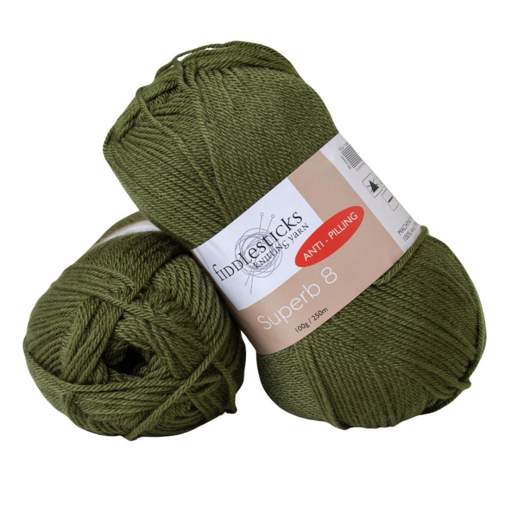 Fiddlesticks Superb 8 Ply 70013 Khaki Green