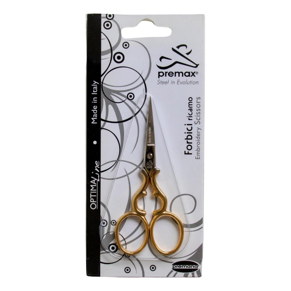 Premax Gold Plated Filigree Handle 3-1/2 Inch/8.89cm Scissors