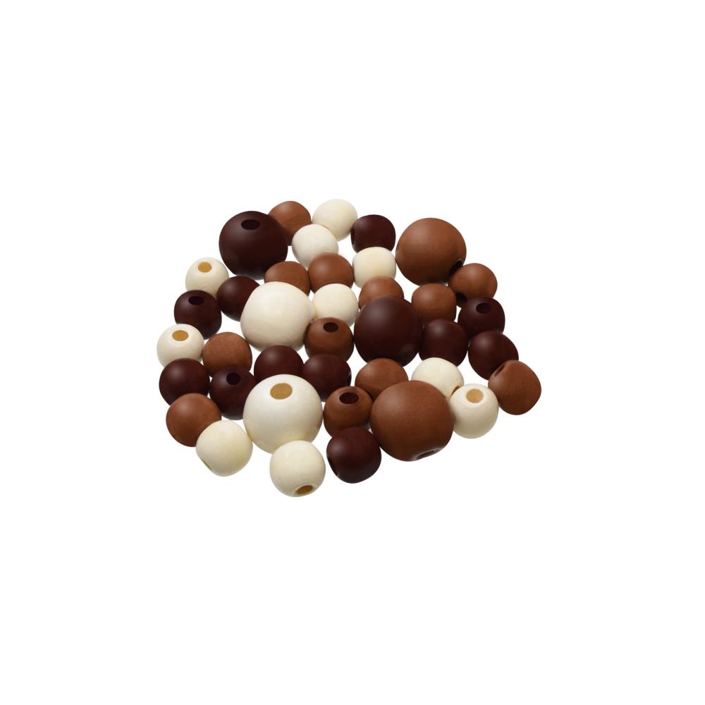 Craft Medley Gloss Wood Beads 42/Pkg