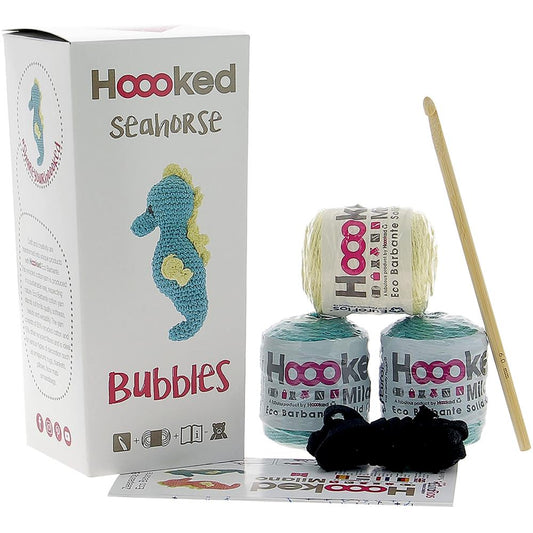 Hoooked Crocheted Amigurumi "Bubbles" Seahorse Kit