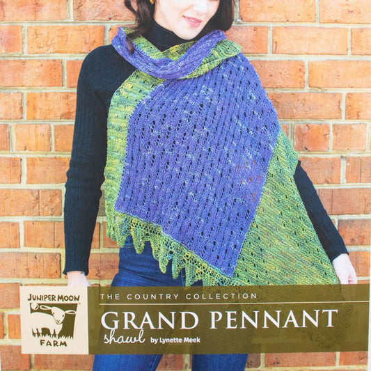 The Grand Pennant Shawl featuring Juniper Moon Damask