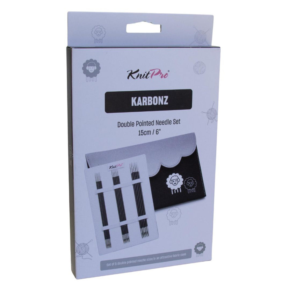 KnitPro Karbonz Double Pointed 15cm Sock Knitting Needle Set