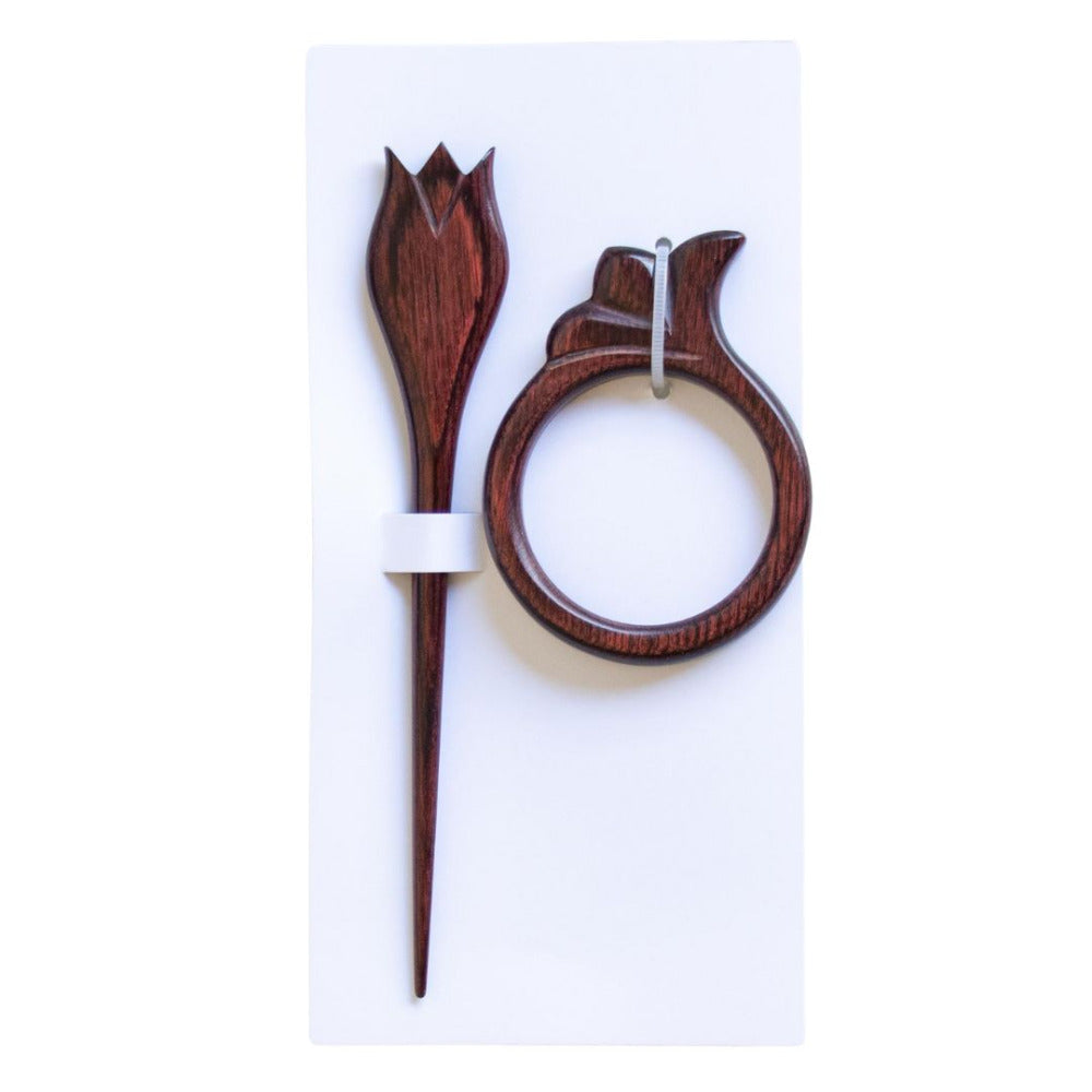 Flora Tulip Timber Shawl Pin