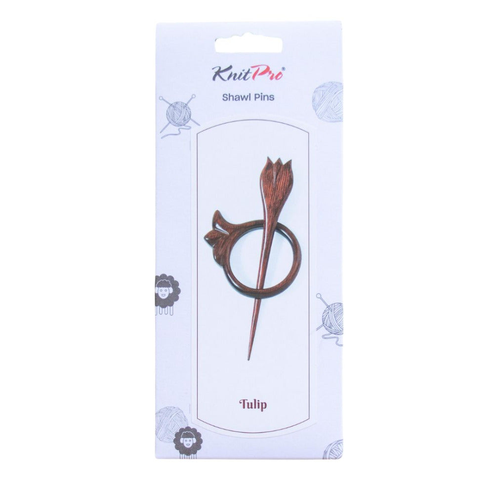 Flora Tulip Timber Shawl Pin