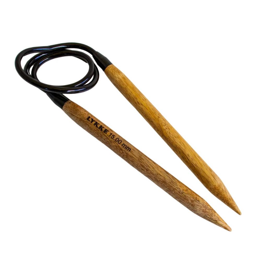 LYKKE 15mm/91.5cm (36 inch) Fixed Circular Mango Wood Knitting Needles