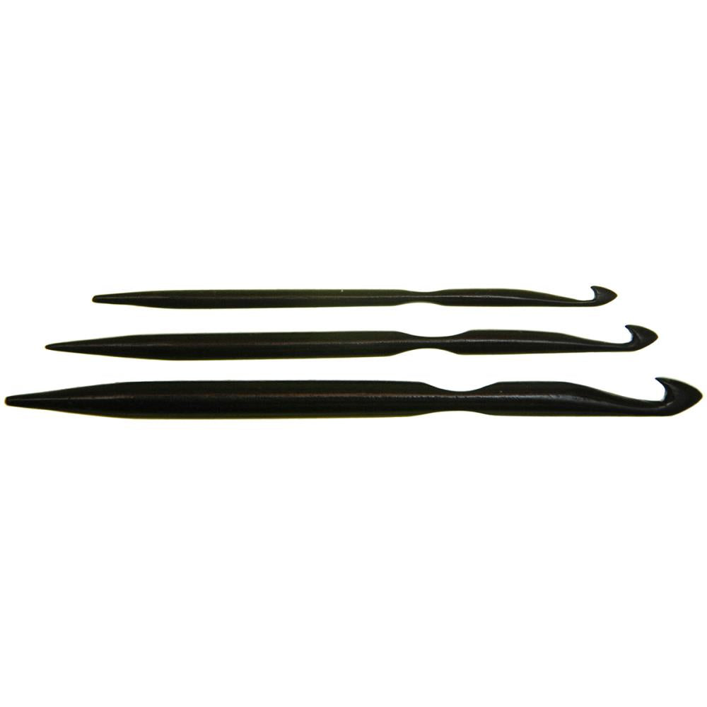 Lacis Double-Ended Ebony Crochet Hooks Set of Three