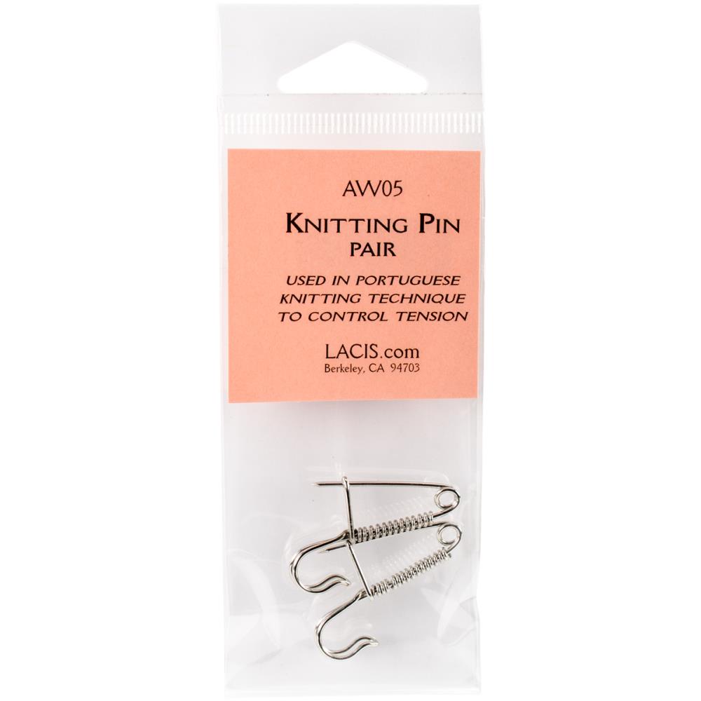 Lacis Pair of Knitting Pins Silver Finish