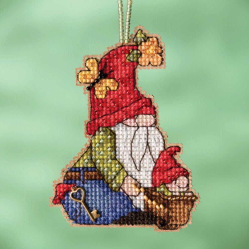 Mill Hill MH16-2212 Wheelbarrow Gnome Counted Cross Stitch Kit