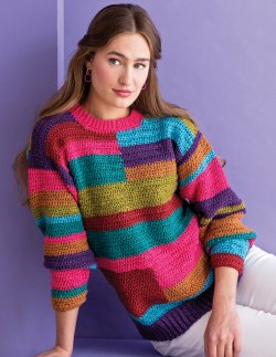 Noro Magazine 23rd Edition design 09 Tetris crocheted jumper