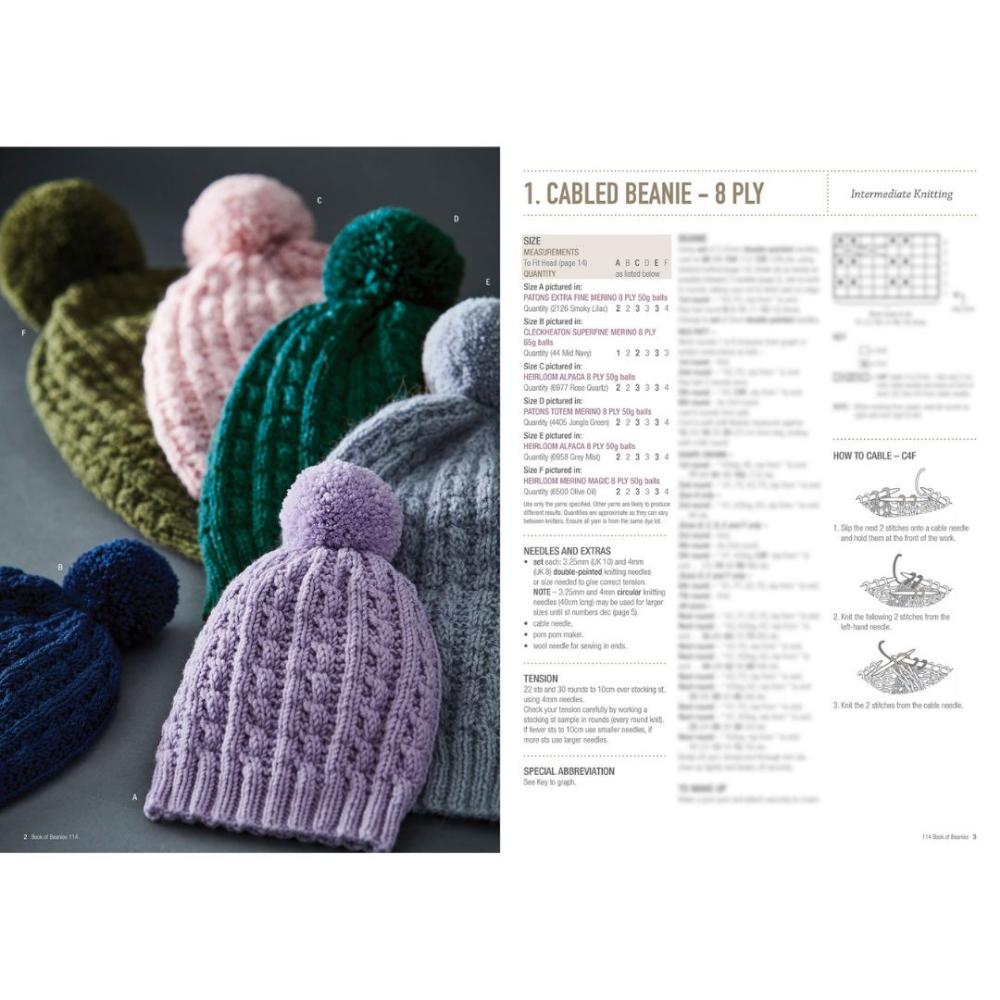 Book of Beanies with Patons, Heirloom, Cleckheaton and Shepherd Yarns