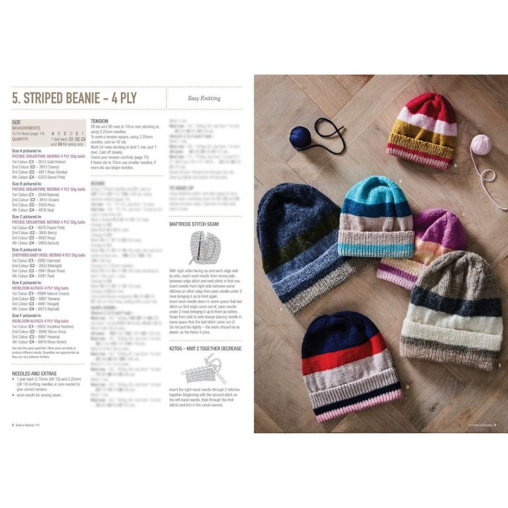 Book of Beanies with Patons, Heirloom, Cleckheaton and Shepherd Yarns