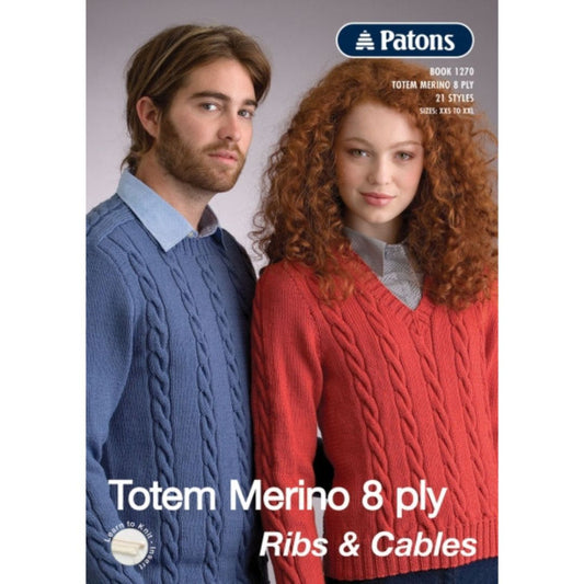 Patons Totem Merino 8 Ply Ribs and Cables