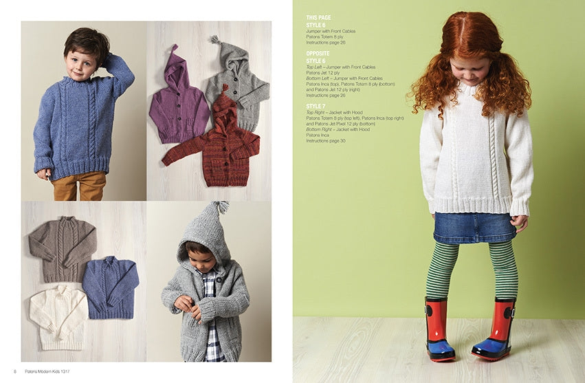 Patons Hand Knits for Modern Kids in 8 and 12 Ply Yarn