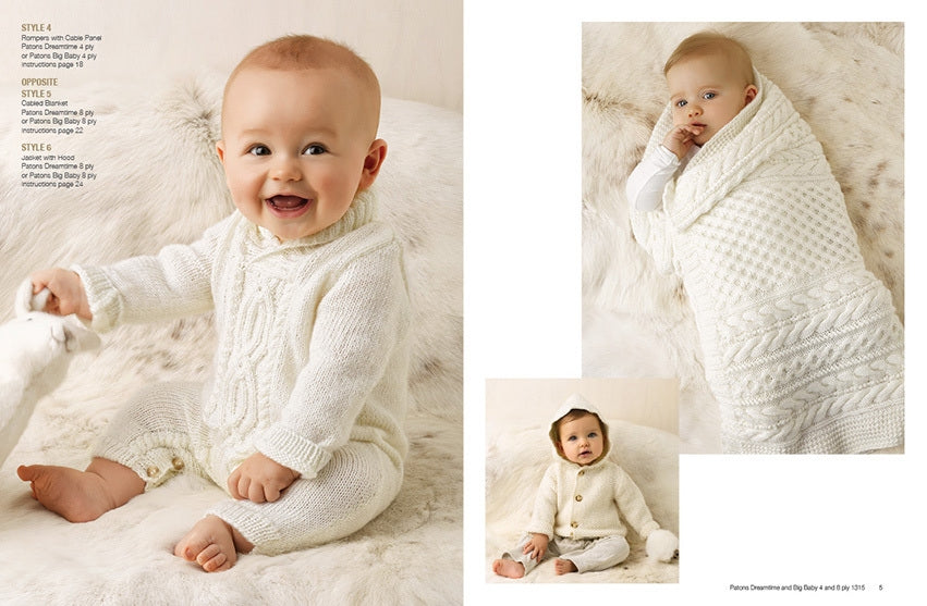 Patons Natural Baby 4 and 8 Ply Knitting Patterns