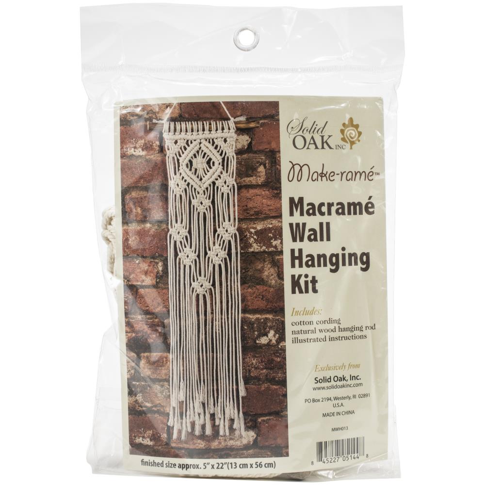 Solid Oak: Macramé Wall Hanging Kit - Lacy Diamonds