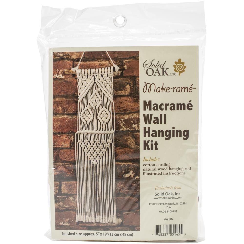 Solid Oak "Three Leaves" Macrame Kit