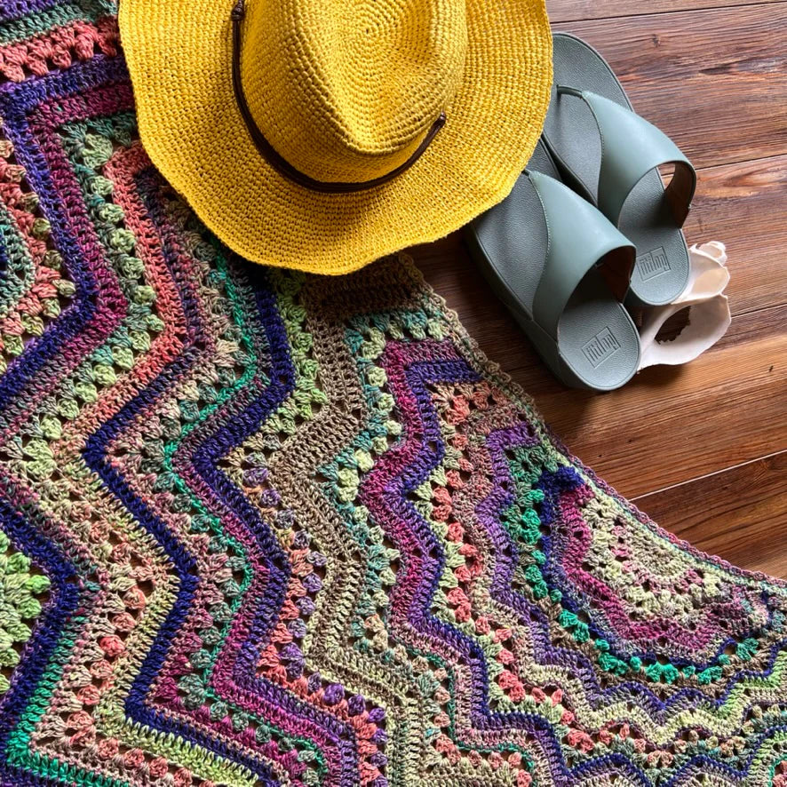 6-Day Superstaro Crocheted Shawl featuring Noro Yukata