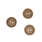 Round Coconut Shell Two Hole "Stitched" Edge Button 20mm