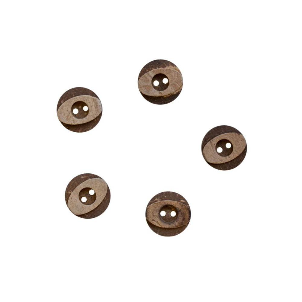 Oval Matt Centre Coconut Shell Two Hole Button 15mm