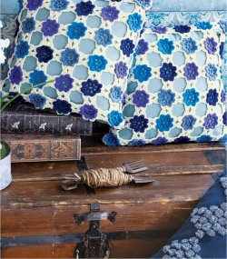 Timeless Noro: Crochet, Flower Pillow Cover