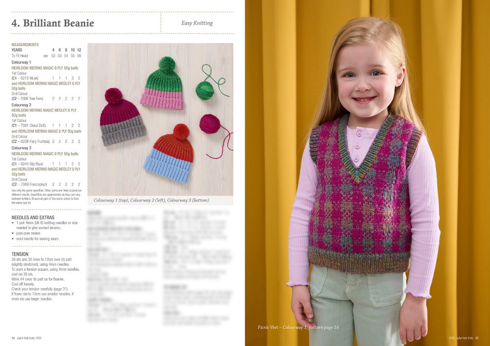 Joyful Kids Knits, 9 Colourful 8 ply Knitting Patterns