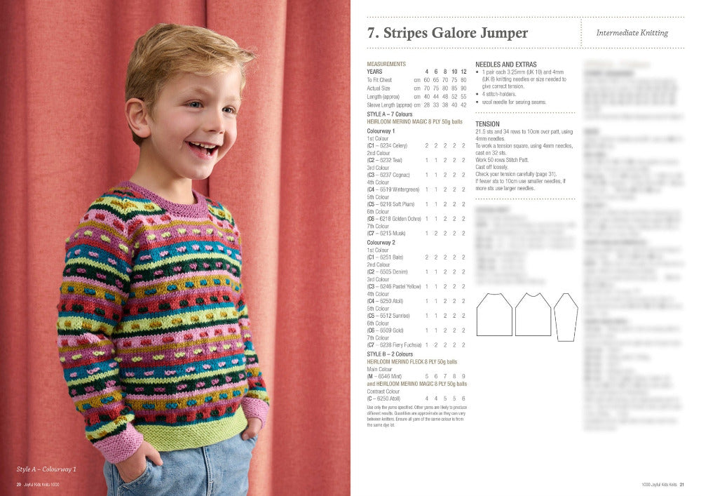 Joyful Kids Knits, 9 Colourful 8 ply Knitting Patterns