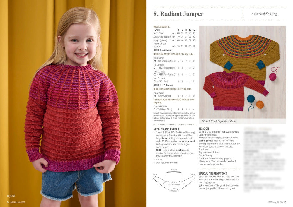 Joyful Kids Knits, 9 Colourful 8 ply Knitting Patterns