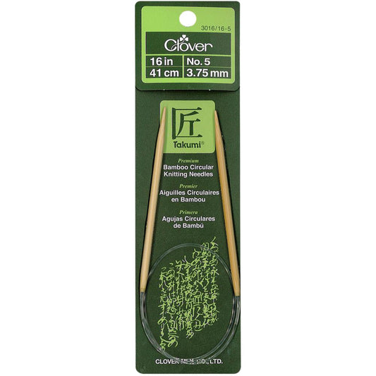 Clover Takumi Bamboo Fixed Circular Knitting Needle 3.75mm/41cm