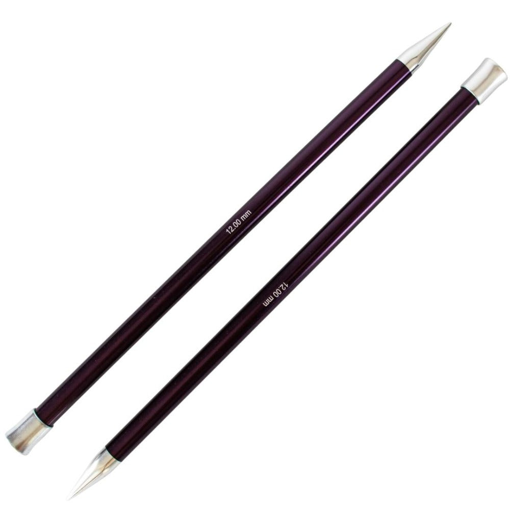 KnitPro Zing Aluminium Single Point Straight Knitting Needles 12.0mm/25cm