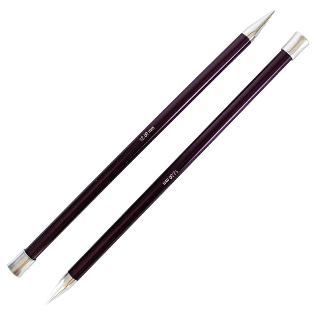 KnitPro Zing Aluminium Single Point Straight Knitting Needles 12mm/30cm