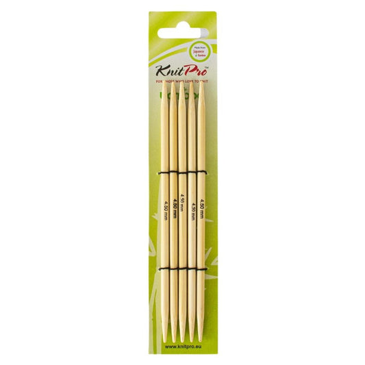 KnitPro Bamboo Double Pointed Knitting Needles 4.5mm/15cm