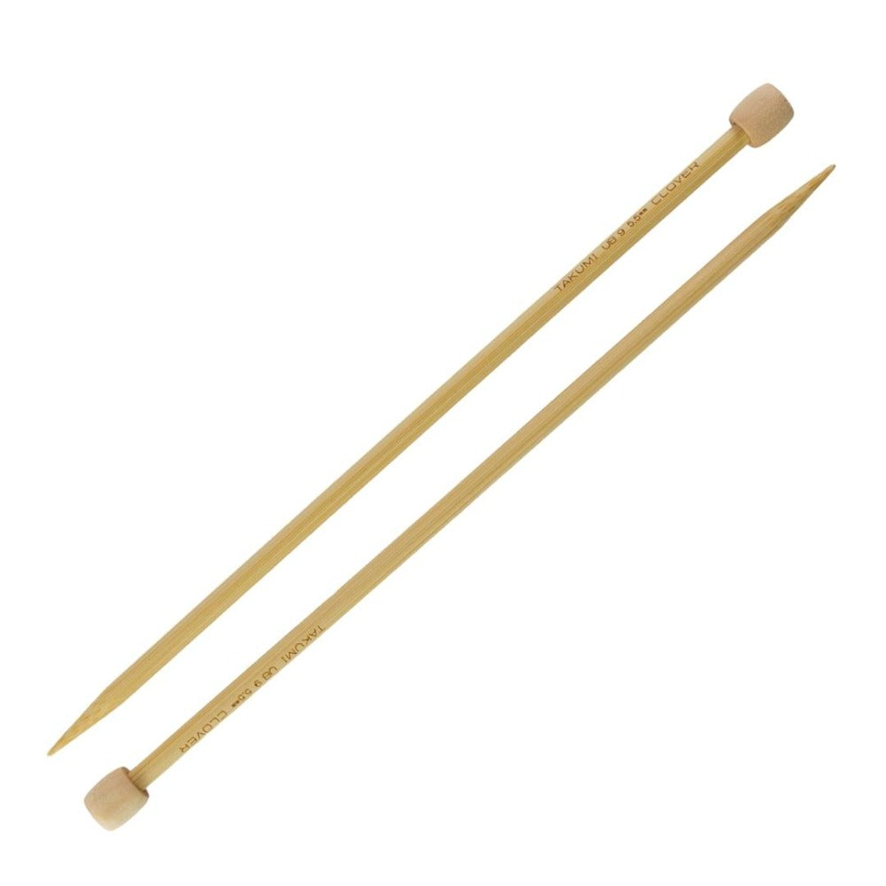 Clover Takumi Bamboo Straight Single Point Knitting Needles 5.5mm/23cm