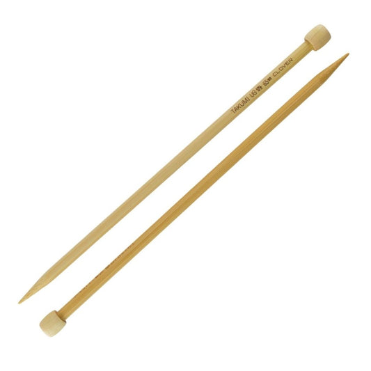 Clover Takumi Bamboo Straight Single Point Knitting Needles 6.5mm/23cm