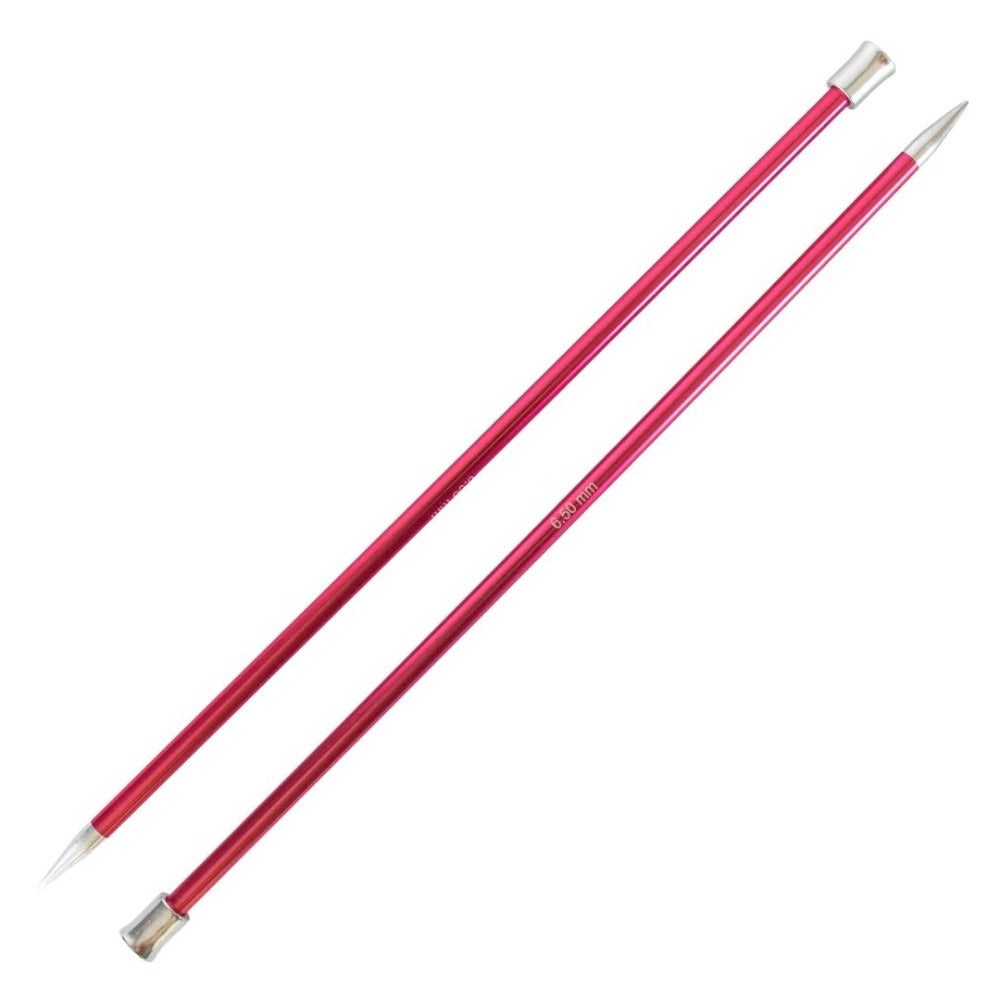 KnitPro Zing Aluminium Single Point Straight Knitting Needles 6.5mm/25cm