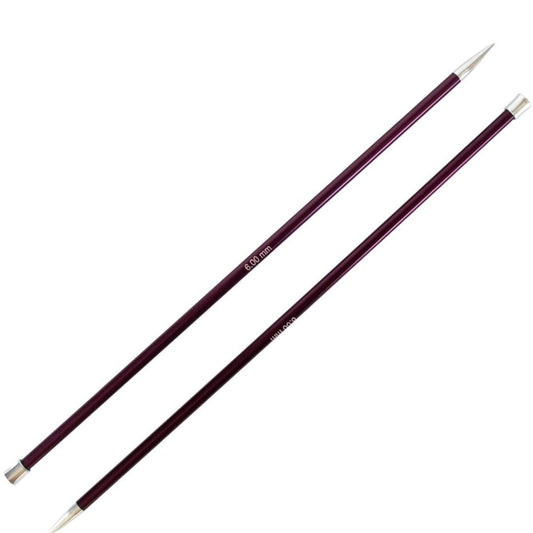 KnitPro Zing Aluminium Single Point Straight Knitting Needles 6.0mm/25cm